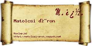 Matolcsi Áron névjegykártya